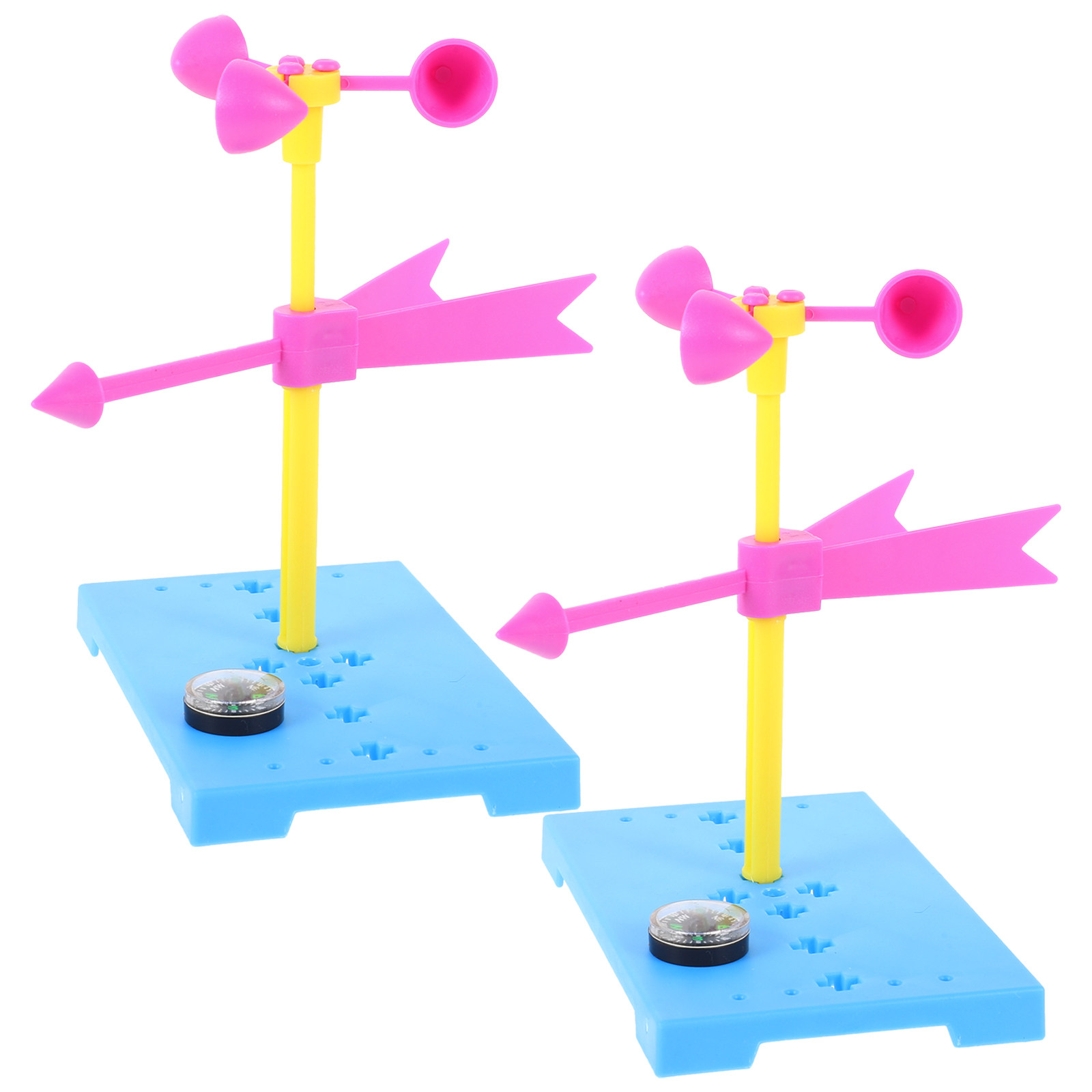 Science Project - 2 Sets DIY Handgemaakte Anemometer Windvaan