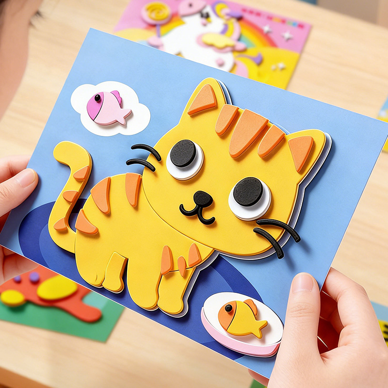 Science Project - 3D-stickers voor kinderen, 10 willekeurige vellen,