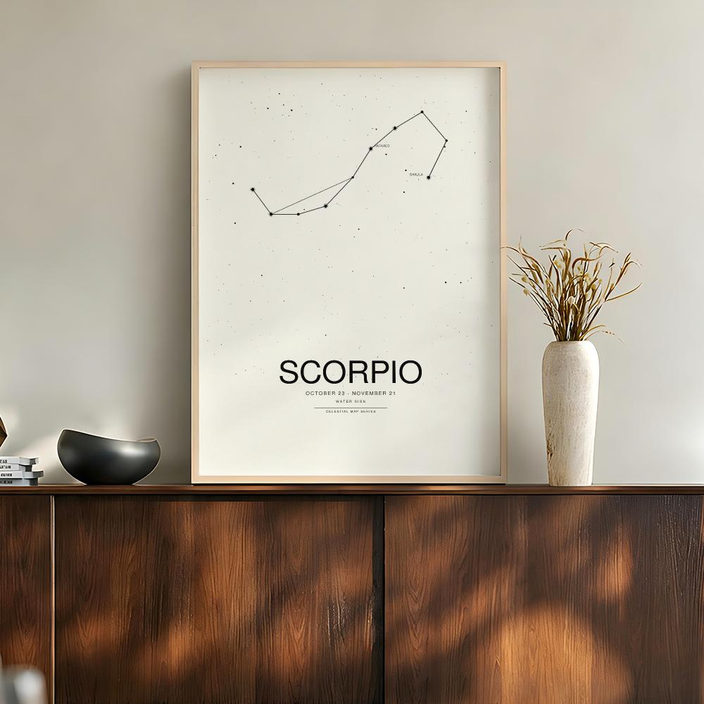 Star Map Poster - Minimalistische Zodiac Sterrenbeelden Astrologie Sterrenkaart Grafische