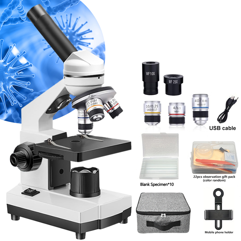 Microscope Compound 40X - Draagbare biologische optische samengestelde microscoop, 40x-1000x