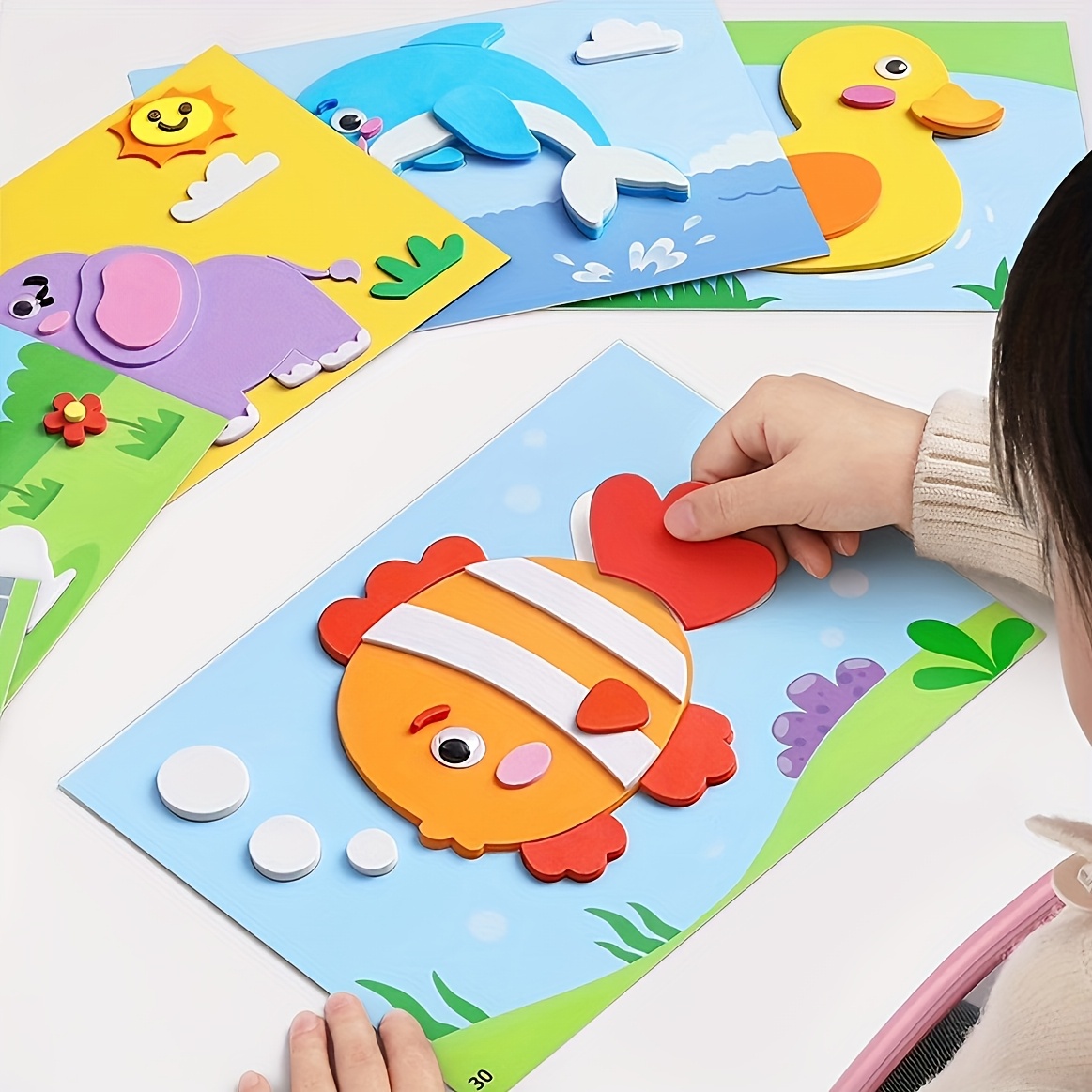 Science Project - 3D-stickers voor kinderen, wegwerpbaar, handgemaakte Eva-kunstdecals,